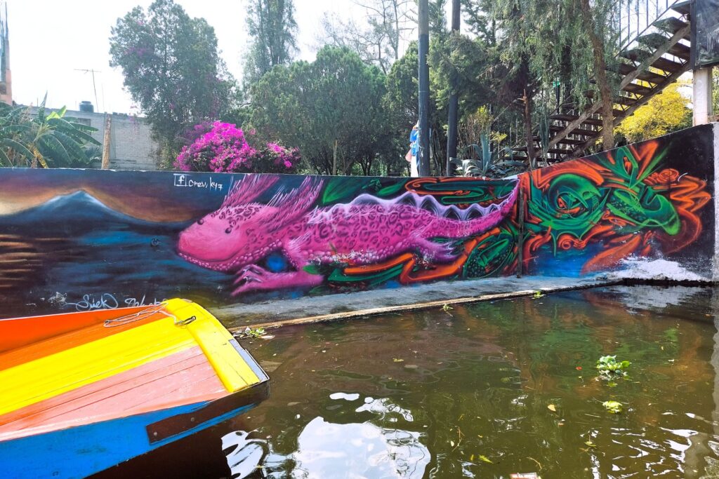 Axolotl Mural at Xochimilco Mexico City
